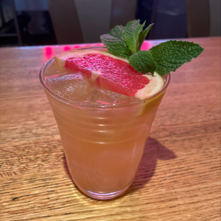 A grapefruit and mango mocktail from Local Public Eatery